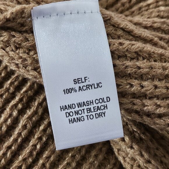 2/$30 Lulus Sweet Demeanor Camel Turtleneck Cold-Shoulder Sweater Dress Size S - Picture 6 of 8